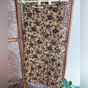 Vintage floral button up maxi skirt 90’s